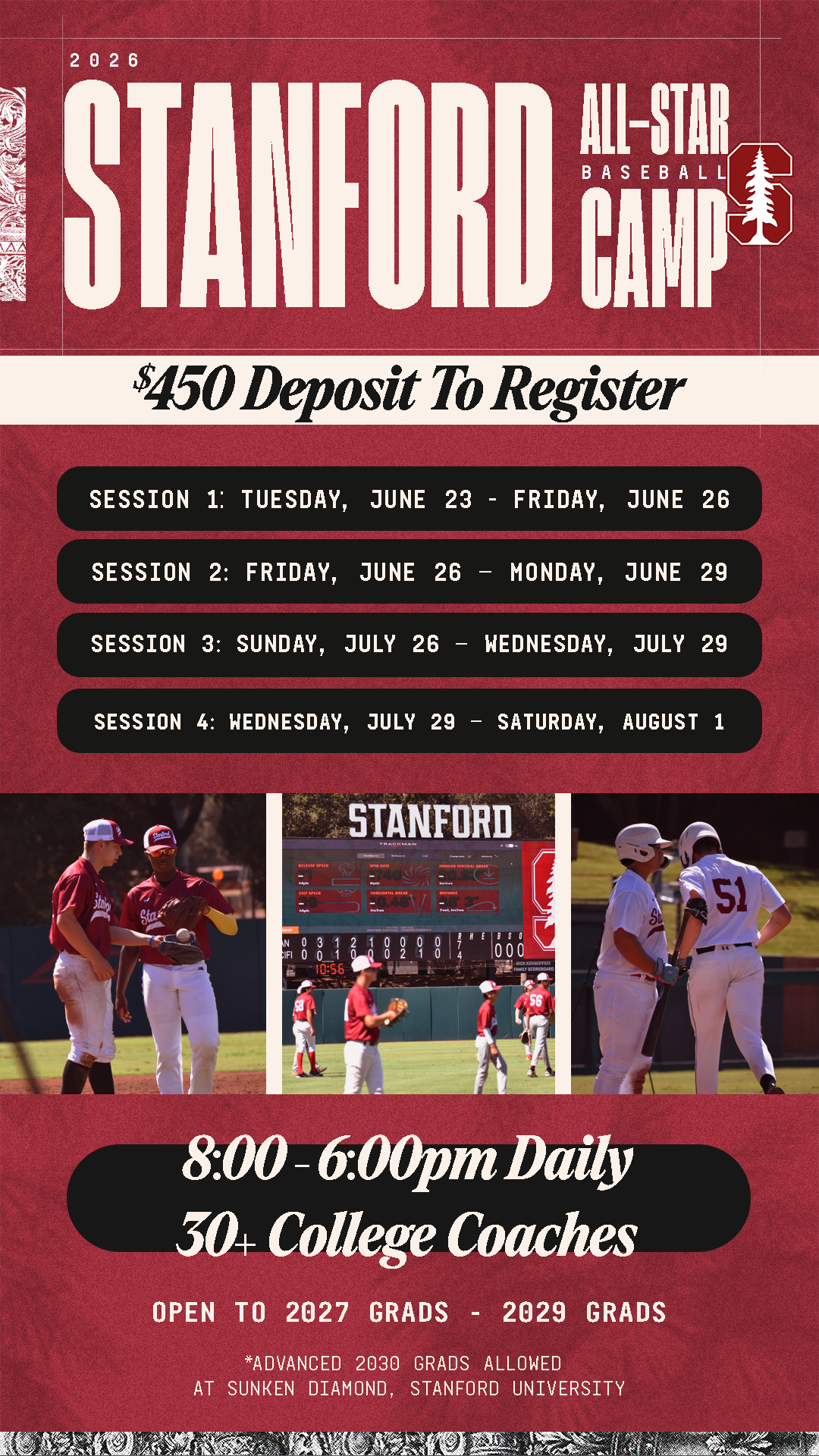 Stanford All Star Baseball Camps Facebook ad from Apr 1, 2026