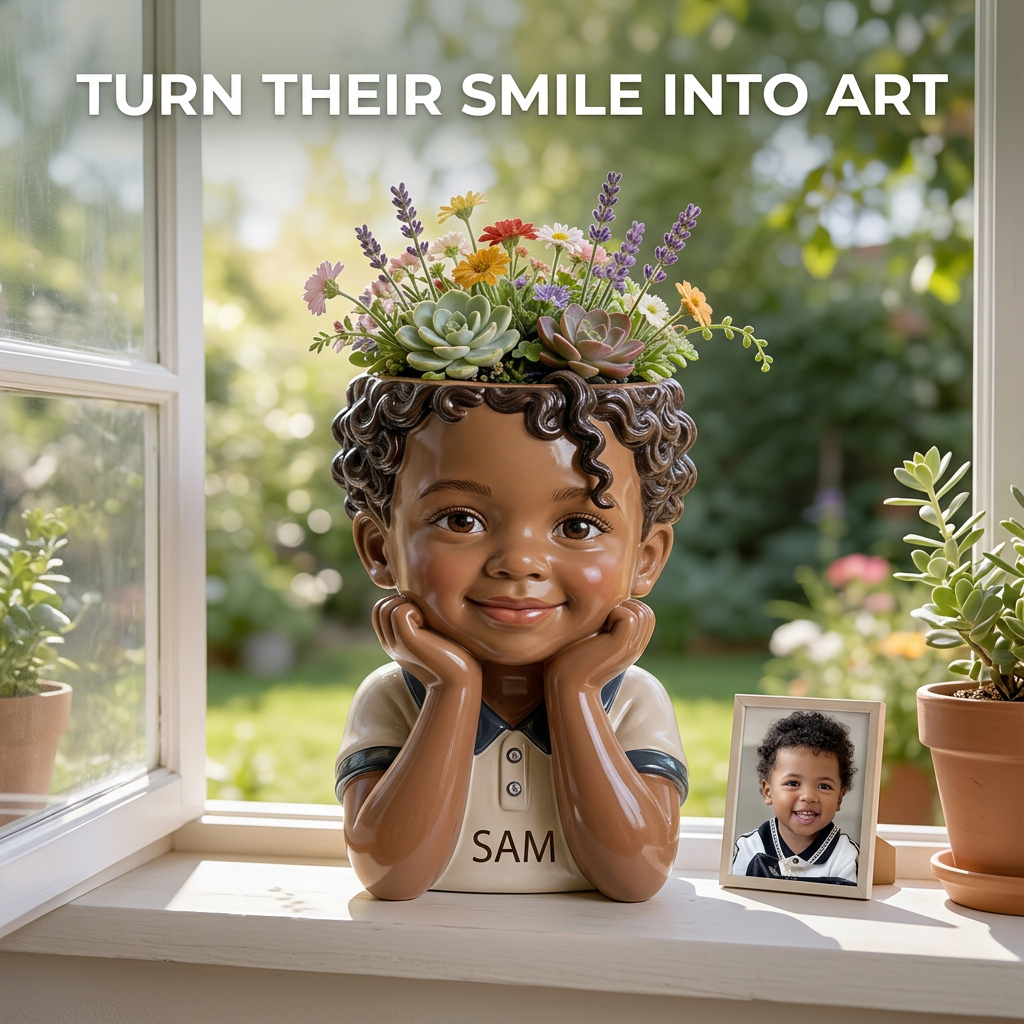 Printerval Custom Gifts Facebook ad: Custom Any Photo - Personalized Kid Acrylic Pot