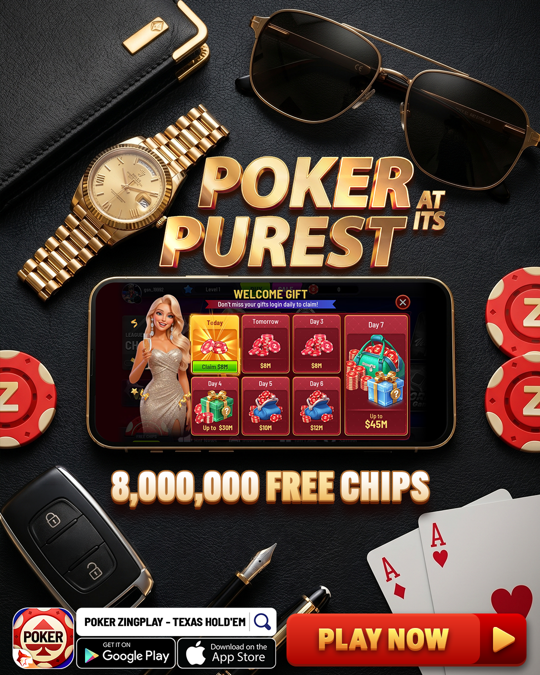 Poker ZingPlay - Texas Hold'em Facebook ad