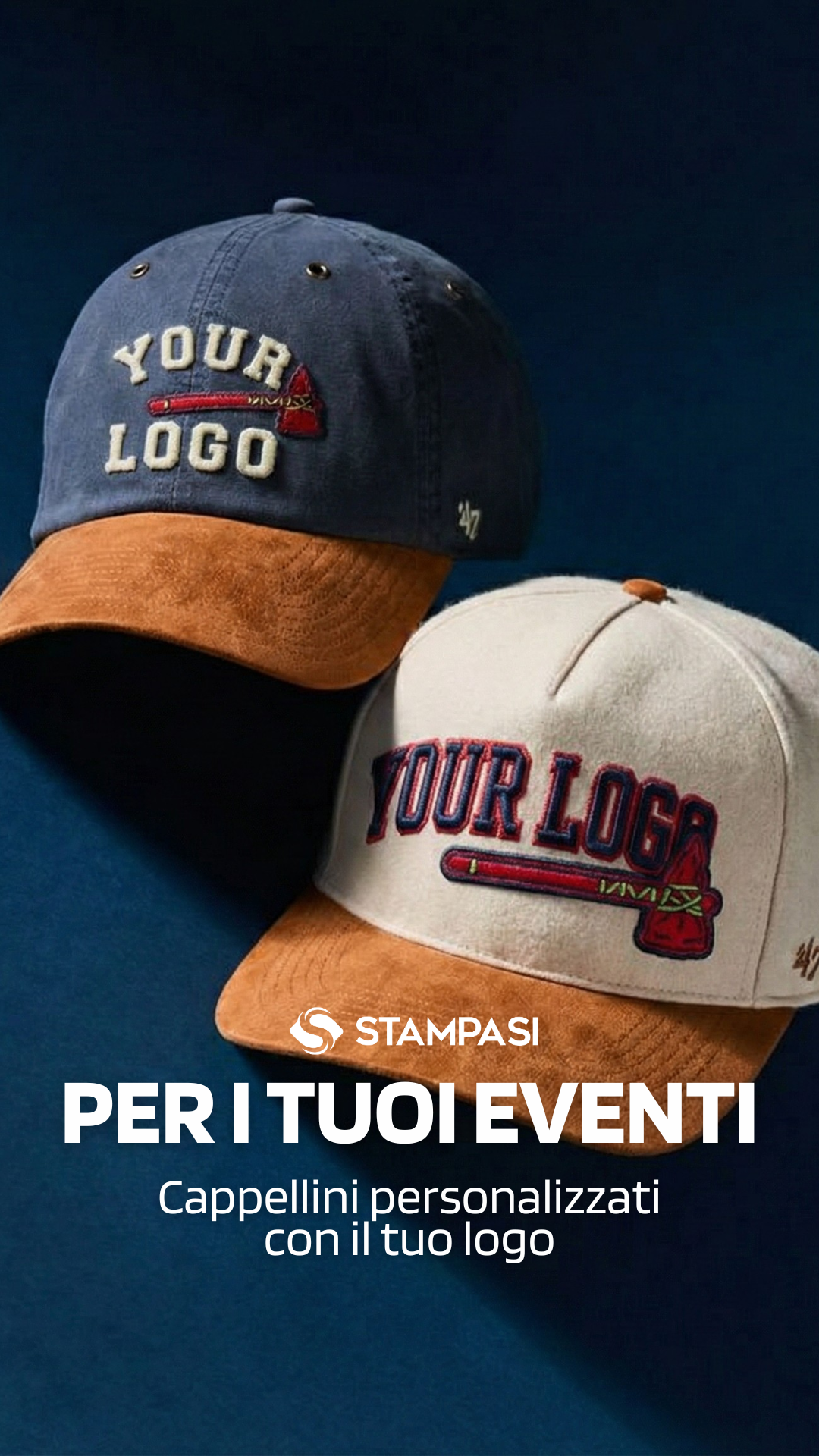 STAMPASI Facebook ad: Ordina ora i tuoi cappellini personalizzati.