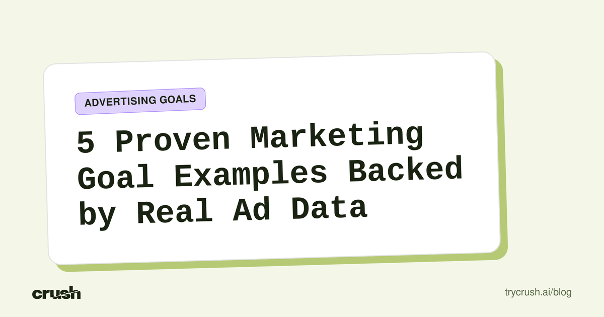 5 Proven Marketing Goal Examples Backed by Real Ad Data (Crush blog cover)