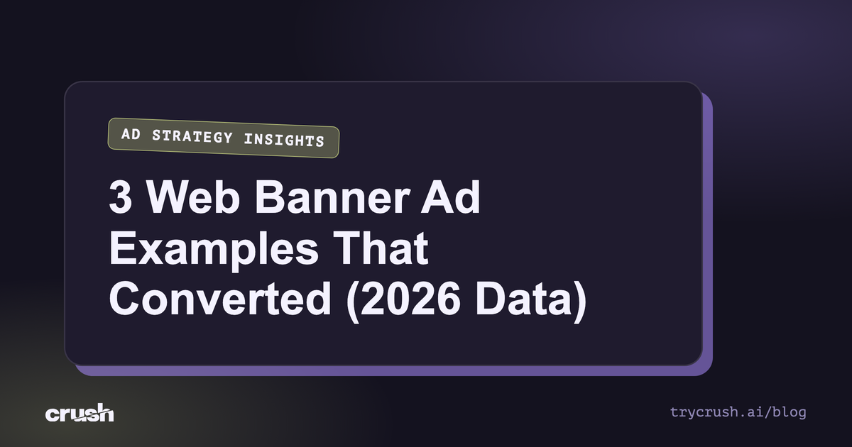 3 Web Banner Ad Examples That Converted (2026 Data) (Crush blog cover)