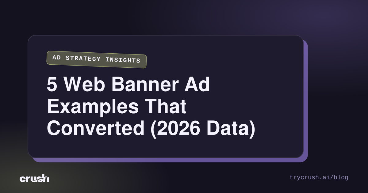 5 Web Banner Ad Examples That Converted (2026 Data) (Crush blog cover)