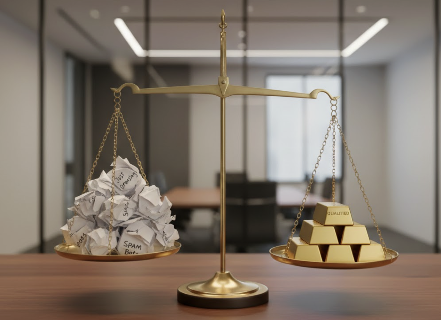 Chart showing Cost Per Lead versus Cost Per Qualified Lead analysis